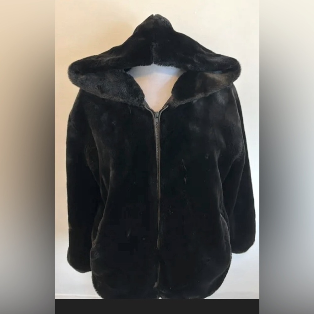 Fabulous Furs Sheared Beaver Hooded Parka XS